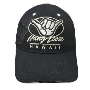 Hang Loose Hawaii Strapback Baseball Cap Black OS Adjustable Banana Expression